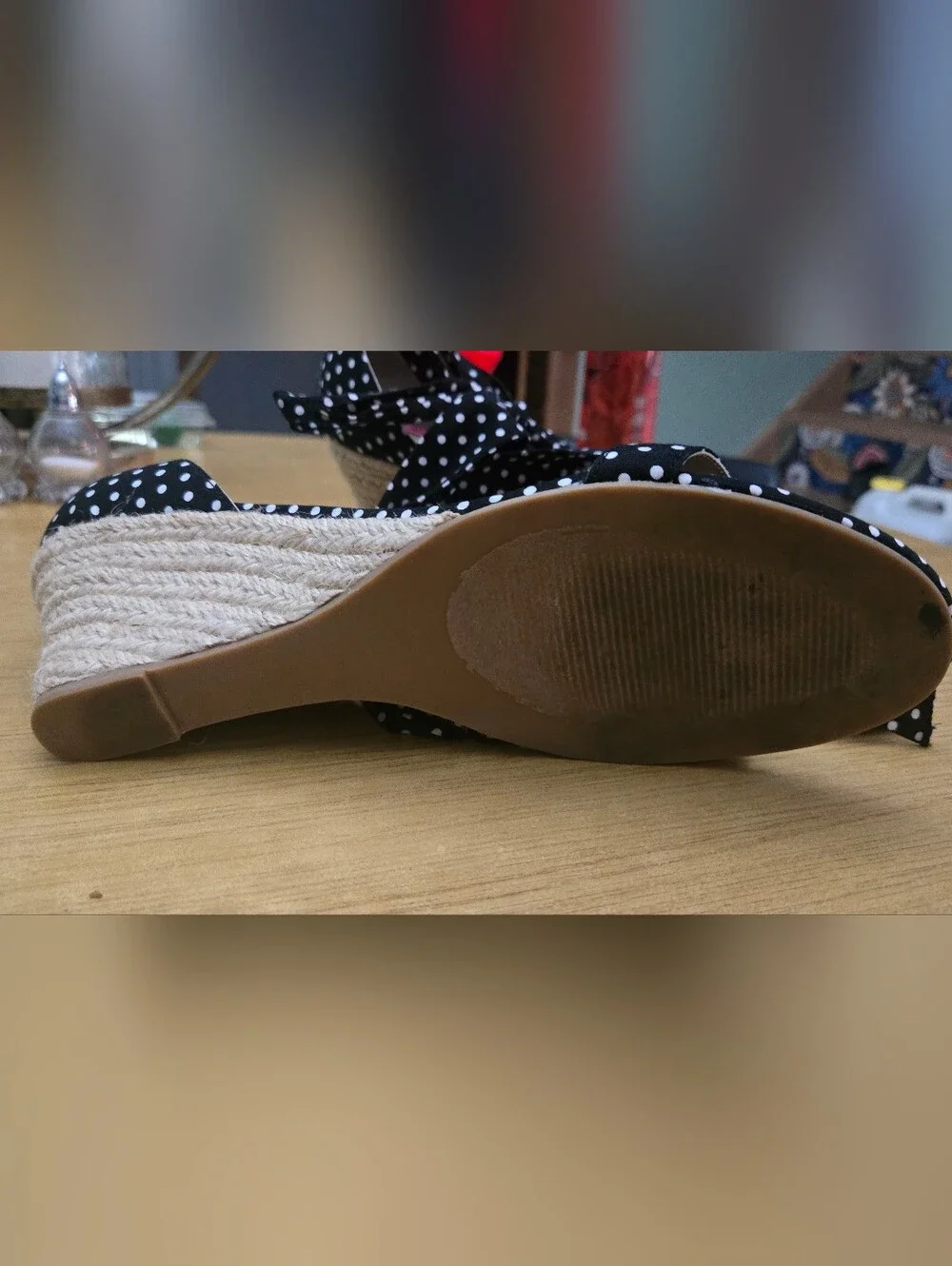 Betsey Johnson Jemi Polka Dot Lace-Up Espadrille Wedges Women's 9.5